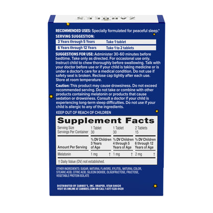 Zarbee’s Kids Melatonin Sleep Chewable Tablets, 1 mg, Drug & Alcohol-Free, Non-Habit Forming Sleep Support, Natural Grape Flavor, No Artificial Sweeteners or Dyes, Gluten Free, Ages 3+, 50 Ct Bottle Nirvana Guru