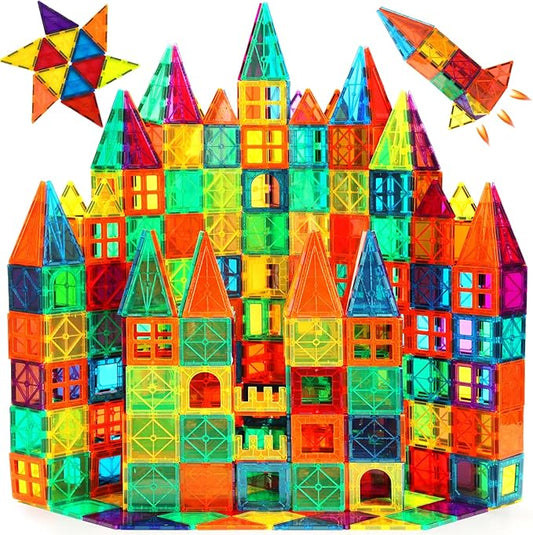 FNJO Magnetic Tiles, 110PCS Magnet Building Set, Magnetic Building Blocks,Construction STEM Learning and Playing Toys for Kids, Montessori Toy for Preschool Boys Girls Toddlers Classroom Must-Haves Nirvana Guru