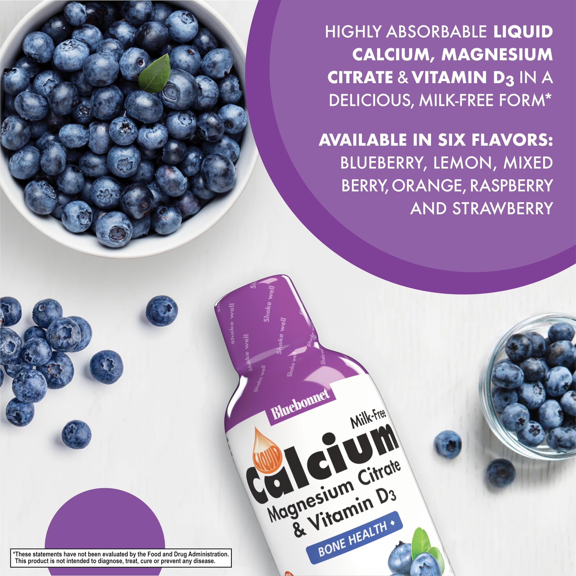 Bluebonnet Nutrition Liquid Calcium Citrate, Magnesium, Vitamin D3, Bone Health, Gluten Free, Soy Free, Milk Free, Kosher, 16 fl oz, 32 Servings, Mixed Berry Flavor Nirvana Guru