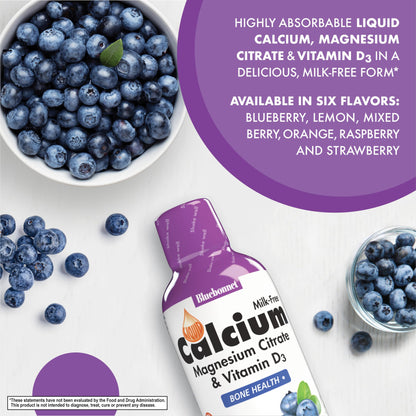 Bluebonnet Nutrition Liquid Calcium Citrate, Magnesium, Vitamin D3, Bone Health, Gluten Free, Soy Free, Milk Free, Kosher, 16 fl oz, 32 Servings, Mixed Berry Flavor Nirvana Guru
