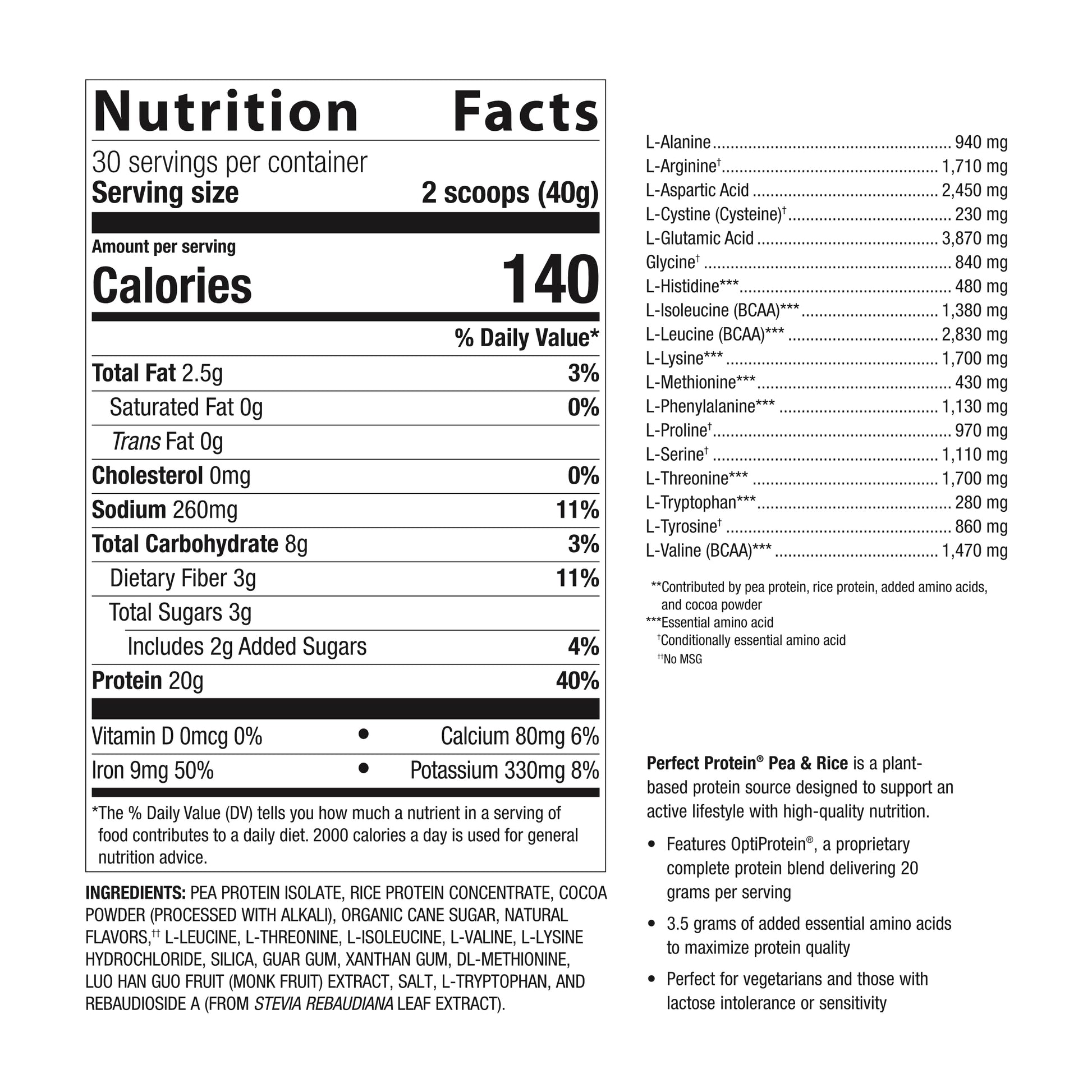 Metagenics Perfect Protein Pea & Rice - Featuring OptiProtein, a Balanced Combination of Proprietary Pea and Rice Protein with Added BCAAs - Vanilla Flavor - 30 Servings - 39.15 Oz - Nirvana Guru