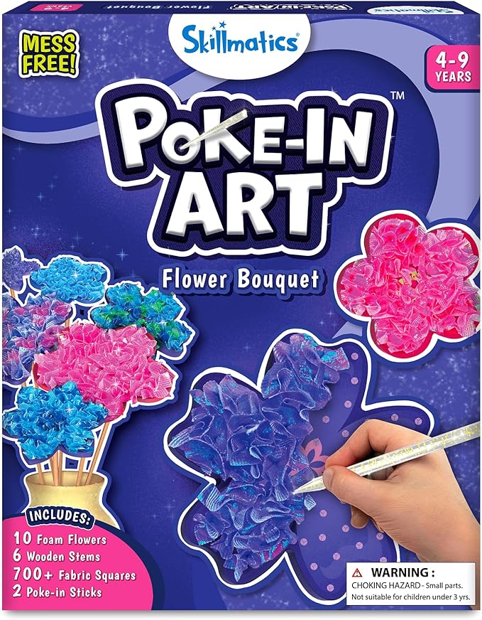 Skillmatics Poke-in Art - Flower Bouquet, Mess-Free Creative Activity, DIY Wood Craft Kits, Gifts for Girls & Boys Ages 4, 5, 6, 7, 8, 9 nirvanaguru