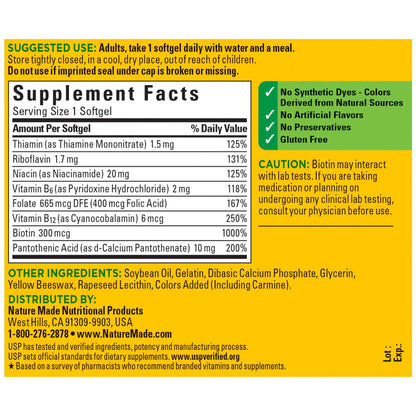 Nature Made Super B Energy Complex, Dietary Supplement for Brain Cell Function Support, 160 Softgels, 160 Day Supply - Nirvana Guru