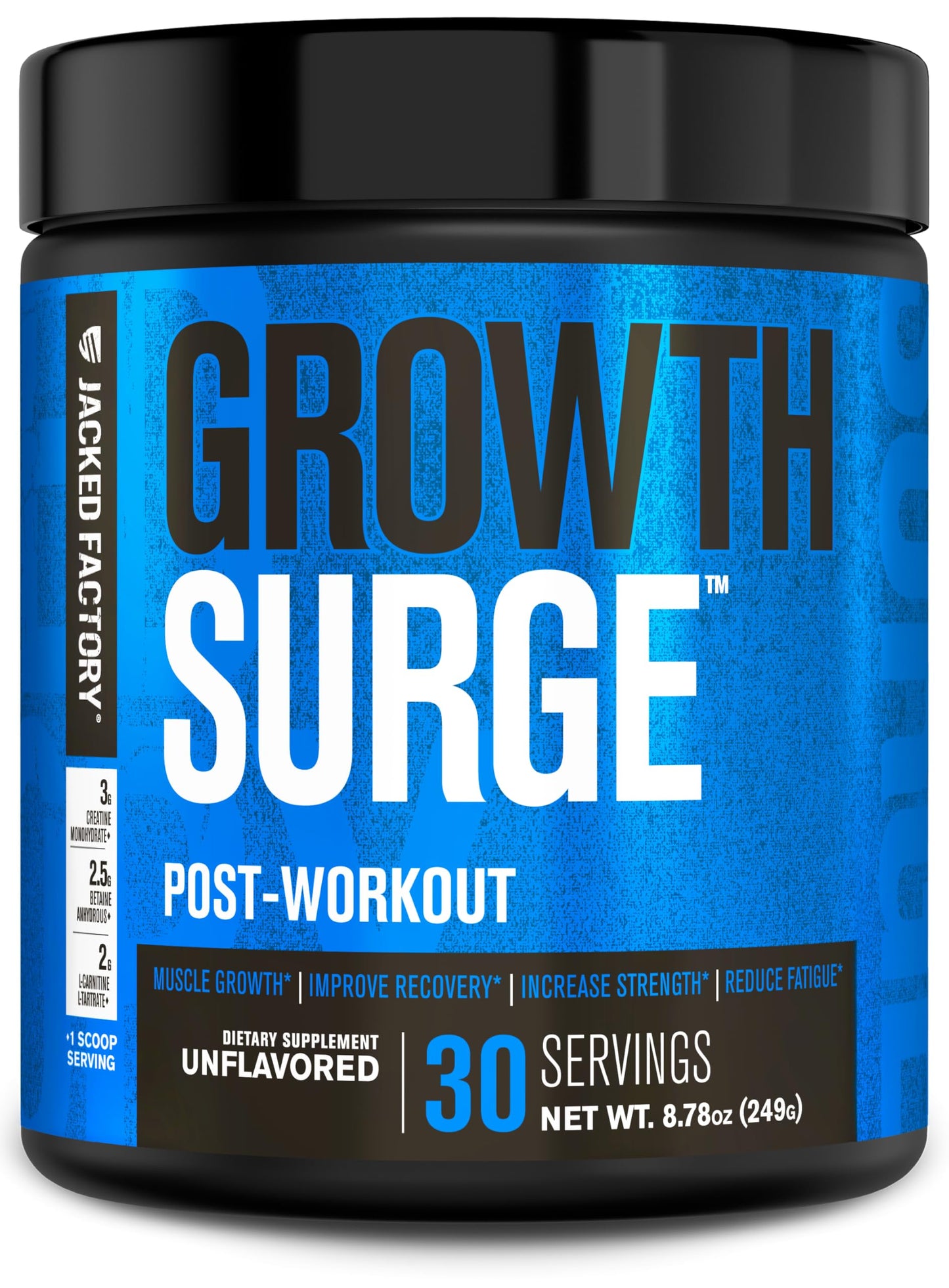 Jacked Factory Growth Surge Creatine Post Workout w/L-Carnitine - Daily Muscle Builder & Recovery Supplement with Creatine Monohydrate, Betaine, L-Carnitine L-Tartrate - 30 Servings, Swoleberry Nirvana Guru