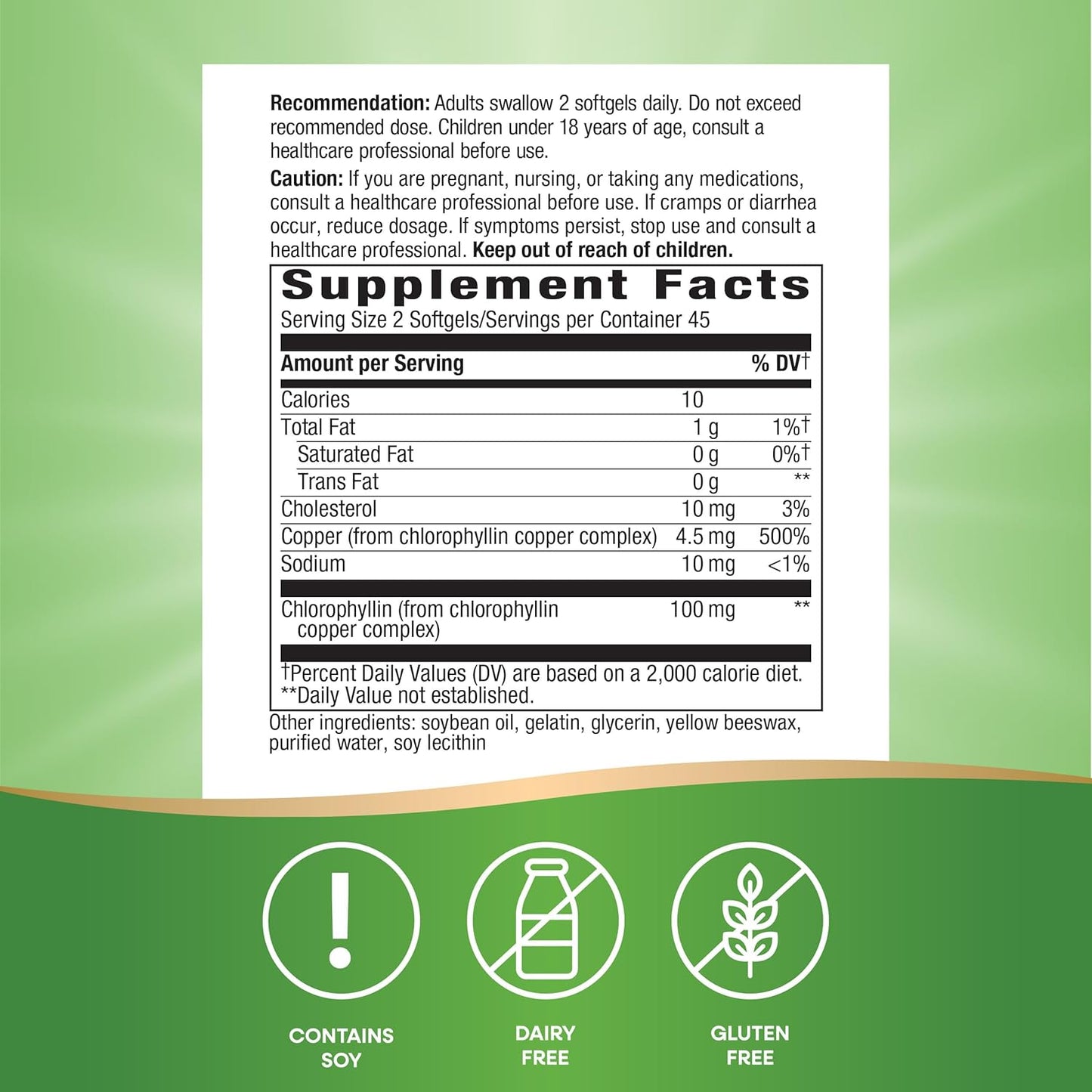 Nature’s Way Chlorofresh Chlorophyll Concentrate, Supports Detox Pathways*, Chlorophyllin Copper Complex, Supports Healthy Skin*, Internal Deodorant*, 90 Softgels - Nirvana Guru