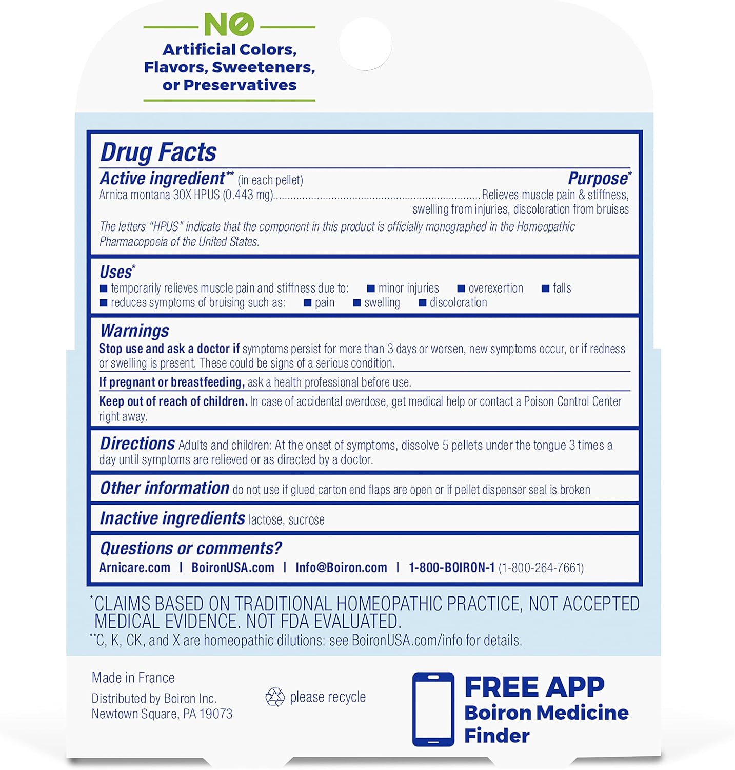 Boiron Arnica Montana 30X Homeopathic Medicine for Relief from Muscle Pain, Muscle Stiffness, Swelling from Injury, and Discoloration from Bruises - 3 Count (240 Pellets) - Nirvana Guru