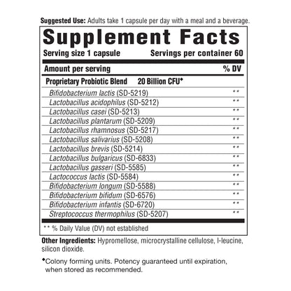 Innate Response Formulas Flora 20-14 Ultra Strength - Probiotic Supplement with 20 Billion CFU - 14 Probiotic Strains - Vegetarian and Non-GMO - Made Without 9 Food Allergens - 60 Capsules Nirvana Guru