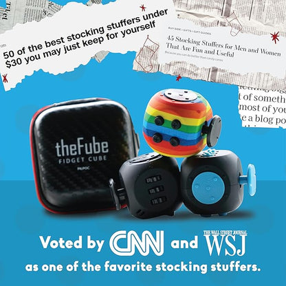 PILPOC theFube Fidget Cube – 6-Sided Infinity Stress Relief Toy for Adults & Kids | Focus & Mindfulness Aid with Silent & Audible Modes + Carry Case (Midnight) nirvanaguru