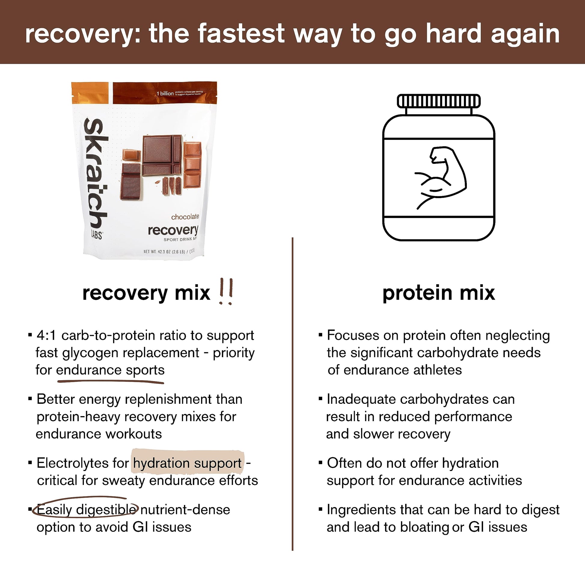 Skratch Labs Post Workout Recovery Drink Mix with Chocolate, (21.2 oz, 12 Servings) with Complete Milk Protein of Casein, Whey, Probiotics, Gluten Free, Kosher, Vegetarian Nirvana Guru