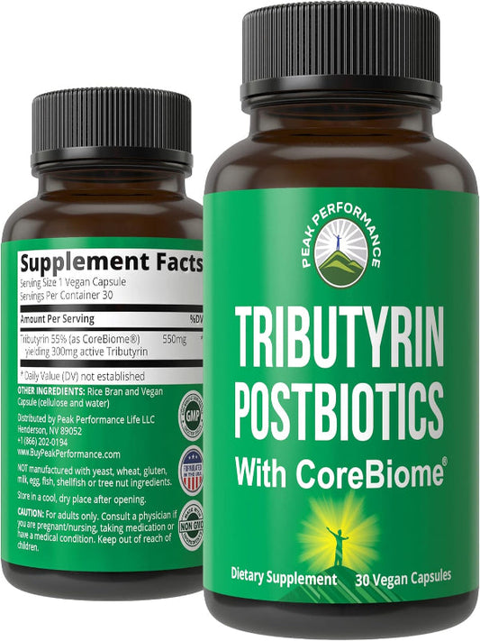 CoreBiome Tributyrin Postbiotic Supplement Clinically Tested For Gut Health. More Effective than Sodium Butyrate Capsules. High Bioavailability Post Biotics For Digestive, Leaky Gut, Colon, Microbiome Nirvana Guru