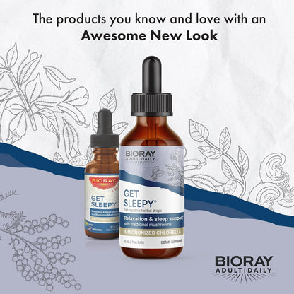 BIORAY Daily Get Sleepy - 2 fl oz - Relaxation & Rest Support - with Medicinal Mushrooms & Micronized Chlorella - Non-GMO, Vegan, Gluten Free - Approx. 30 Servings Nirvana Guru