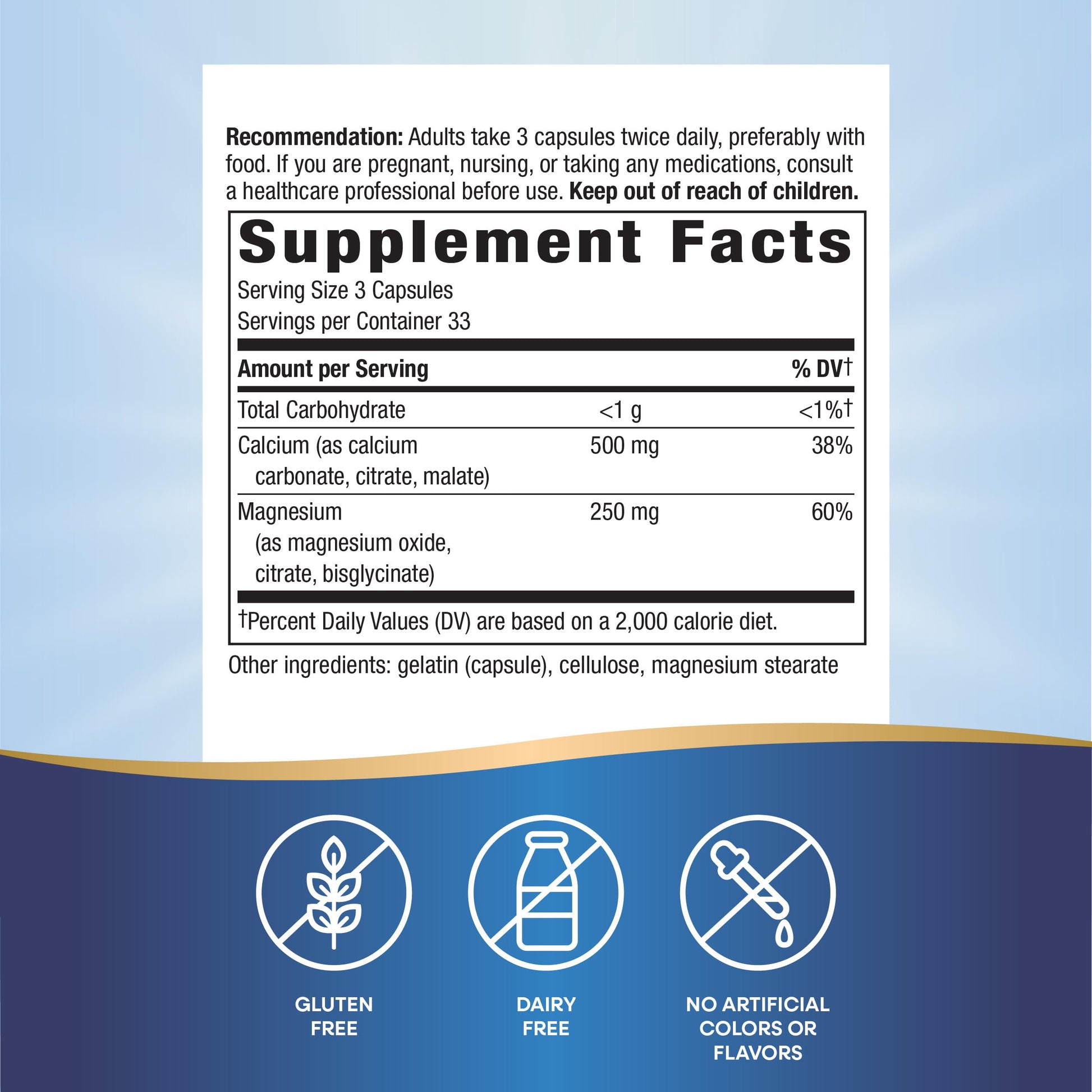 Nature's Way Calcium & Magnesium Mineral Complex, Supports Bone Health & Muscle Function,* 750 mg per 3-Capsule Serving, 250 Capsules (Packaging May Vary) - Nirvana Guru