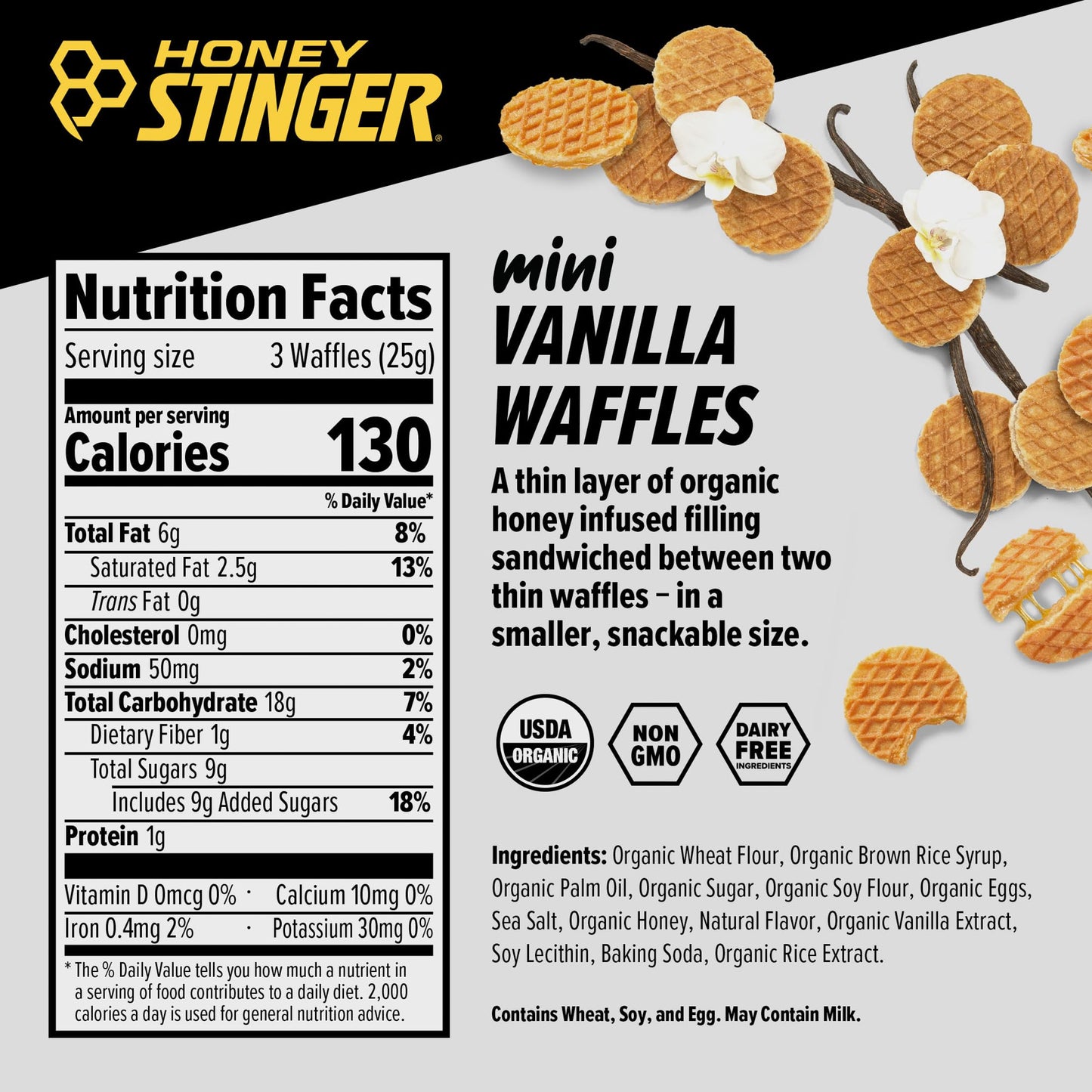 Honey Stinger Organic Honey Waffle Energy Stroopwafel for Exercise, Endurance and Performance Sports Nutrition for Home & Gym, Pre and Post Workout Box of 16 Waffles, 16.96 Ounce (Pack of 16)