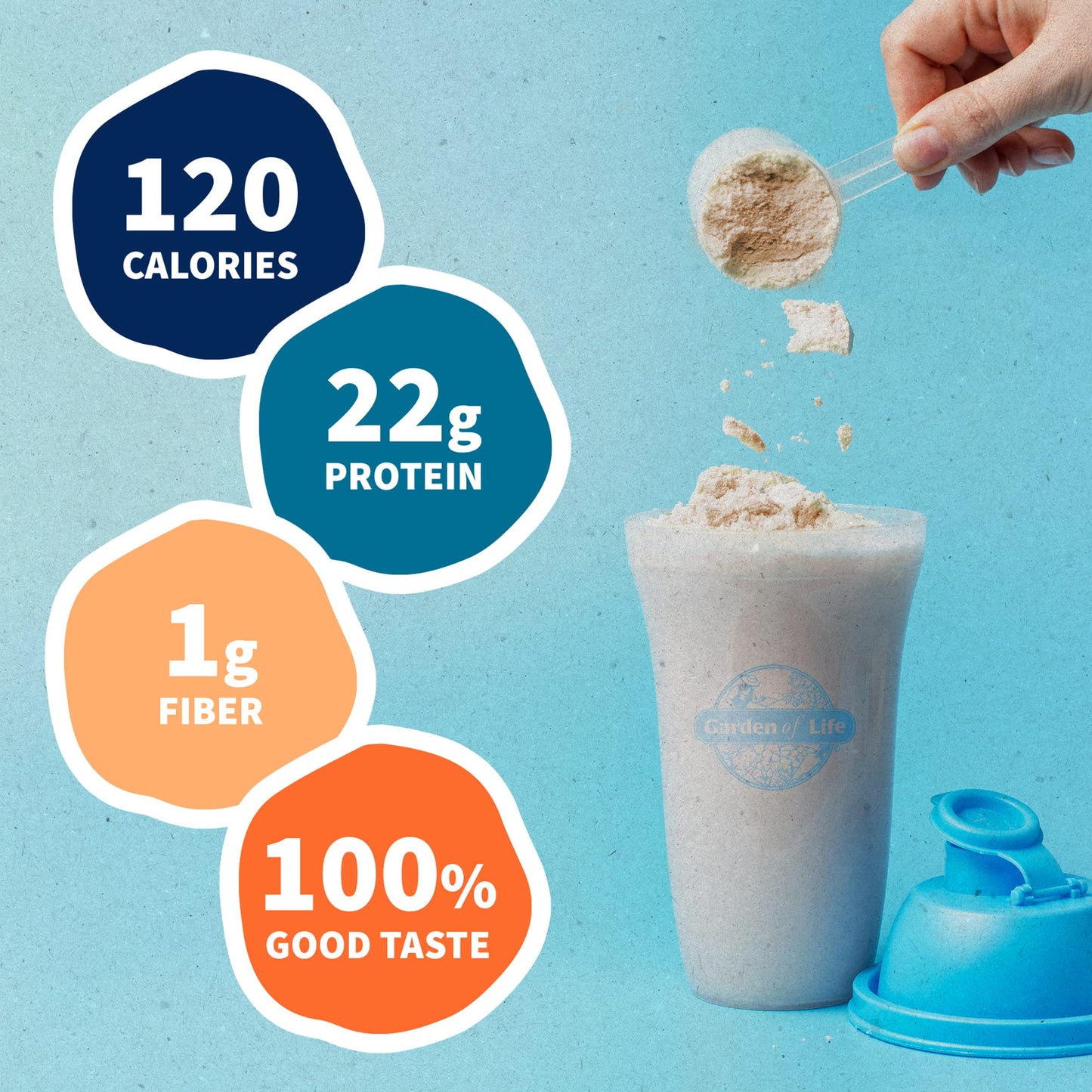 Organic Vegan Unflavored Protein Powder, Garden of Life 22g Plant Based Protein & BCAAs, Organic Protein Powder with Probiotics & Enzymes, Non-GMO, Gluten-Free Lactose Free 1.2 LB - Nirvana Guru
