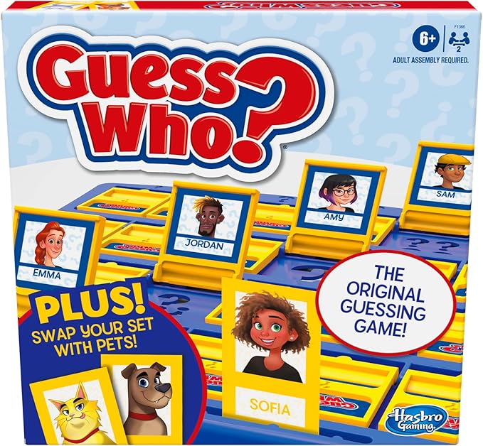 Hasbro Gaming Guess Who? Board Game, with People and Pets Cards, The Original Guessing Game for Kids, Ages 6 and Up (Amazon Exclusive) nirvanaguru
