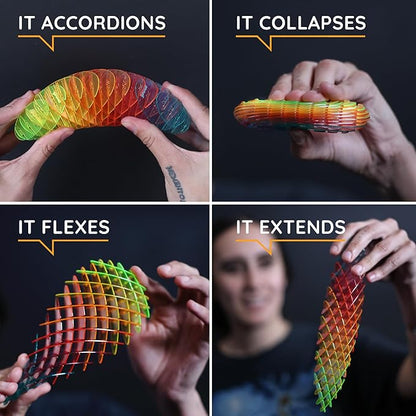 Morf Fidget Worm Toy - Desk Fidgets for Adults - Quiet Worm Fidget Toy Sensory Toys - Fun and Interactive Fidget Toy for Kids - USA Patent Pending Figgy Toys (Rainbow, Small) nirvanaguru