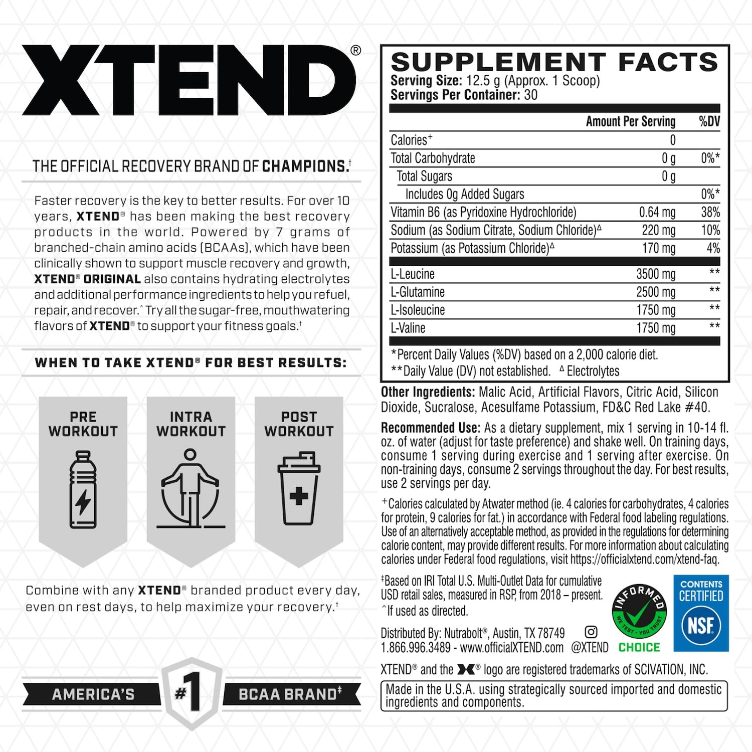 Original BCAA Powder Airheads Candy Flavor, 7g BCAA and 2.5g L-Glutamine, Sugar Free Post Workout Muscle Recovery Drink with Amino Acids for Men & Women, 30 Servings Nirvana Guru