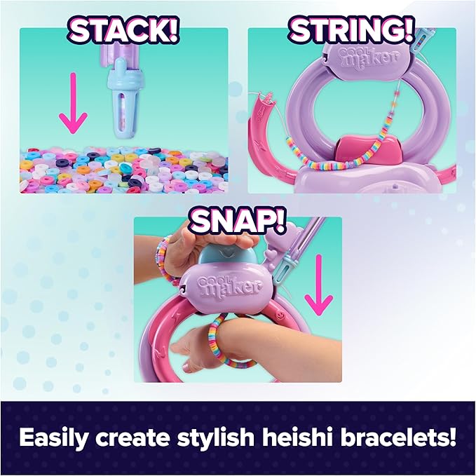 Cool Maker, Stack’d Heishi Studio Bracelet Making Kit with Easy Beading Pen & Over 1200 Beads for Bracelets, Makes 15, Gifts & Stocking Stuffers for Girls Ages 7 and up Nirvana Guru