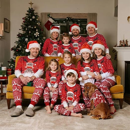 Matching Christmas Pajamas for Family Cute Printed Xmas Pajamas Set Holiday Family Sleepwear Sets for Womens Couples nirvanaguru
