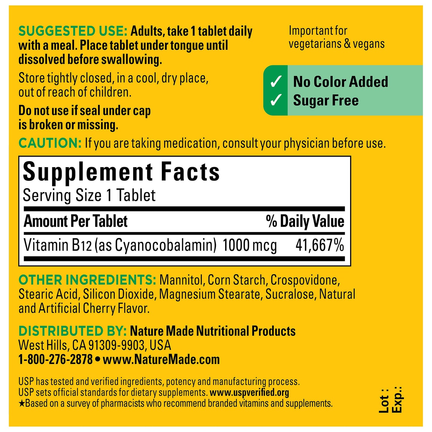 Nature Made Vitamin B12 1000 mcg, Easy to Take Sublingual B12 for Energy Metabolism Support, 150 Sugar Free Fast Dissolve Tablets, 150 Day Supply - Nirvana Guru