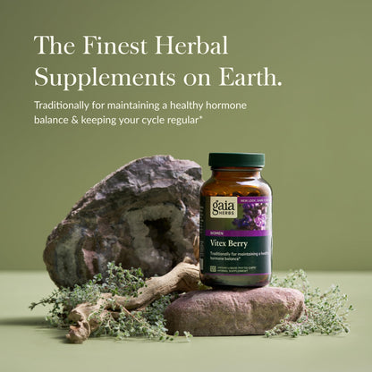 Gaia Herbs Vitex Berry - Supports Hormone Balance & Fertility in Women - 60 Vegan Liquid Phyto-Capsules (30-Day Supply) - Nirvana Guru