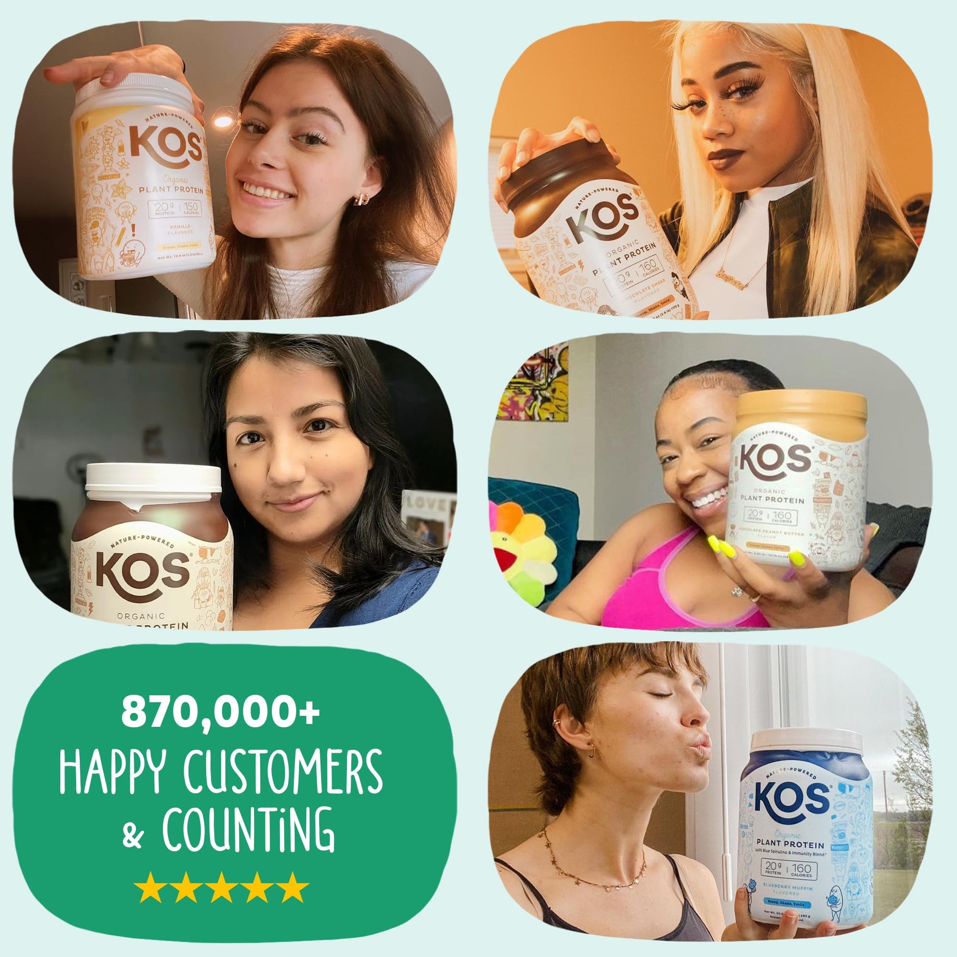 KOS Vegan Protein Powder Erythritol Free, Vanilla USDA Organic - Pea Protein Blend, Plant Based Superfood Rich in Vitamins & Minerals - Keto, Dairy Free - Meal Replacement for Women & Men, 28 Servings - Nirvana Guru