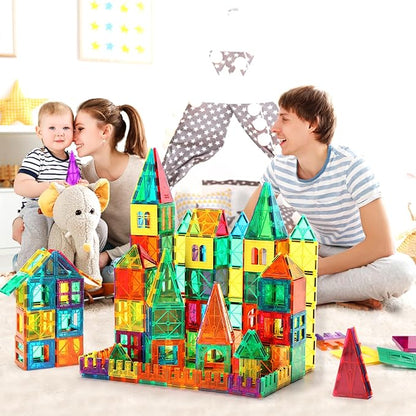 FNJO Magnetic Tiles, 110PCS Magnet Building Set, Magnetic Building Blocks,Construction STEM Learning and Playing Toys for Kids, Montessori Toy for Preschool Boys Girls Toddlers Classroom Must-Haves Nirvana Guru