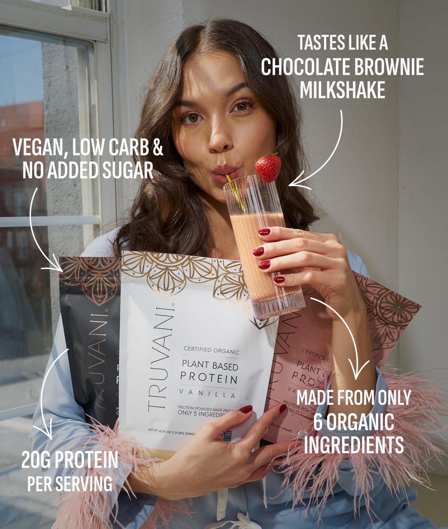 Truvani Vegan Protein Powder | Vanilla | 20g Organic Plant Based Protein | 18 Servings | Keto | Gluten & Dairy Free | Low Carb | No Added Sugar