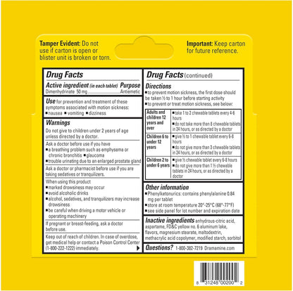 Dramamine Original, Motion Sickness Relief, 36 Count