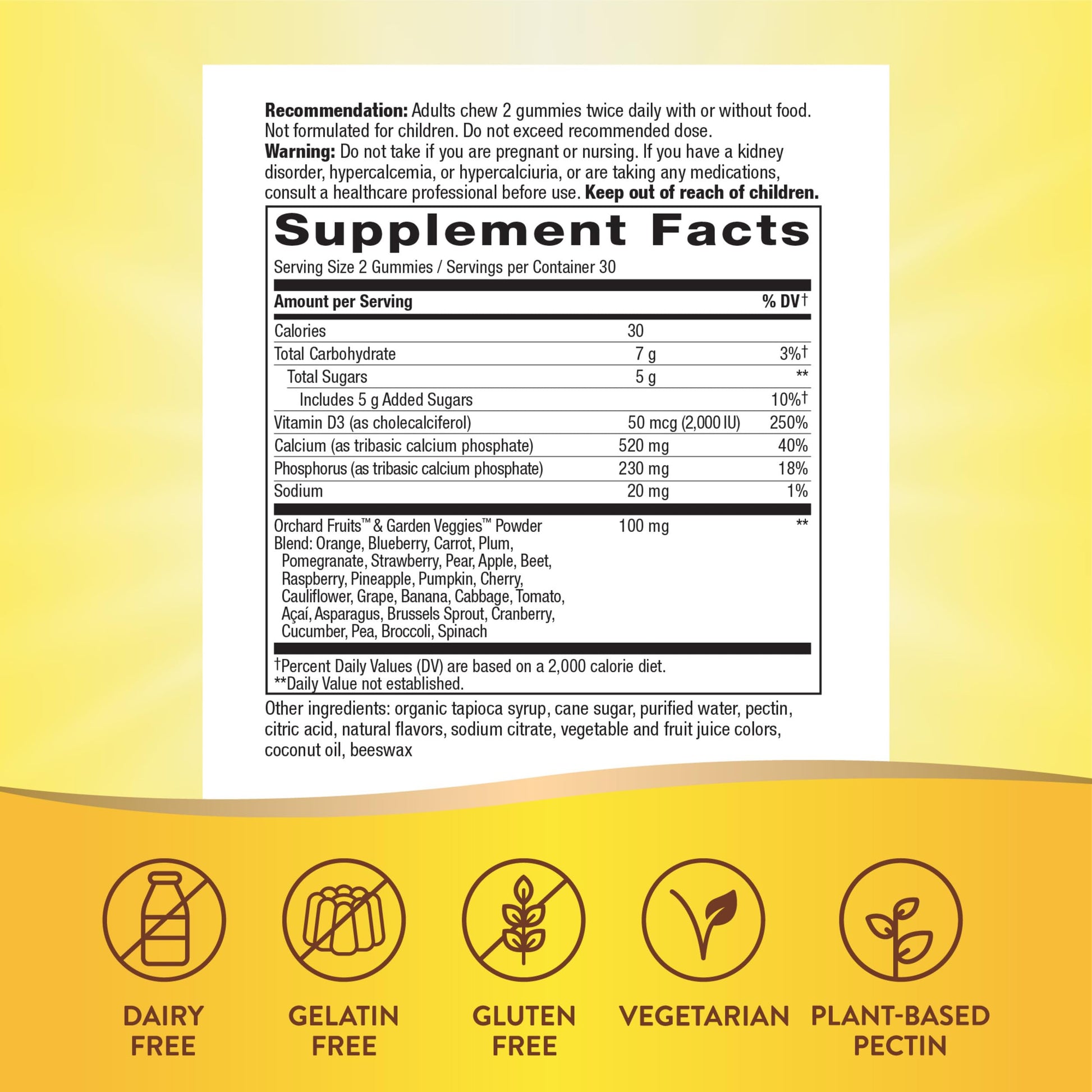 Nature's Way Alive! Daily Calcium & Vitamin D3 Gummies, Bone Support*, Immune Support*, Strawberry and Raspberry- Lemonade Flavored, 60 Gummies - Nirvana Guru