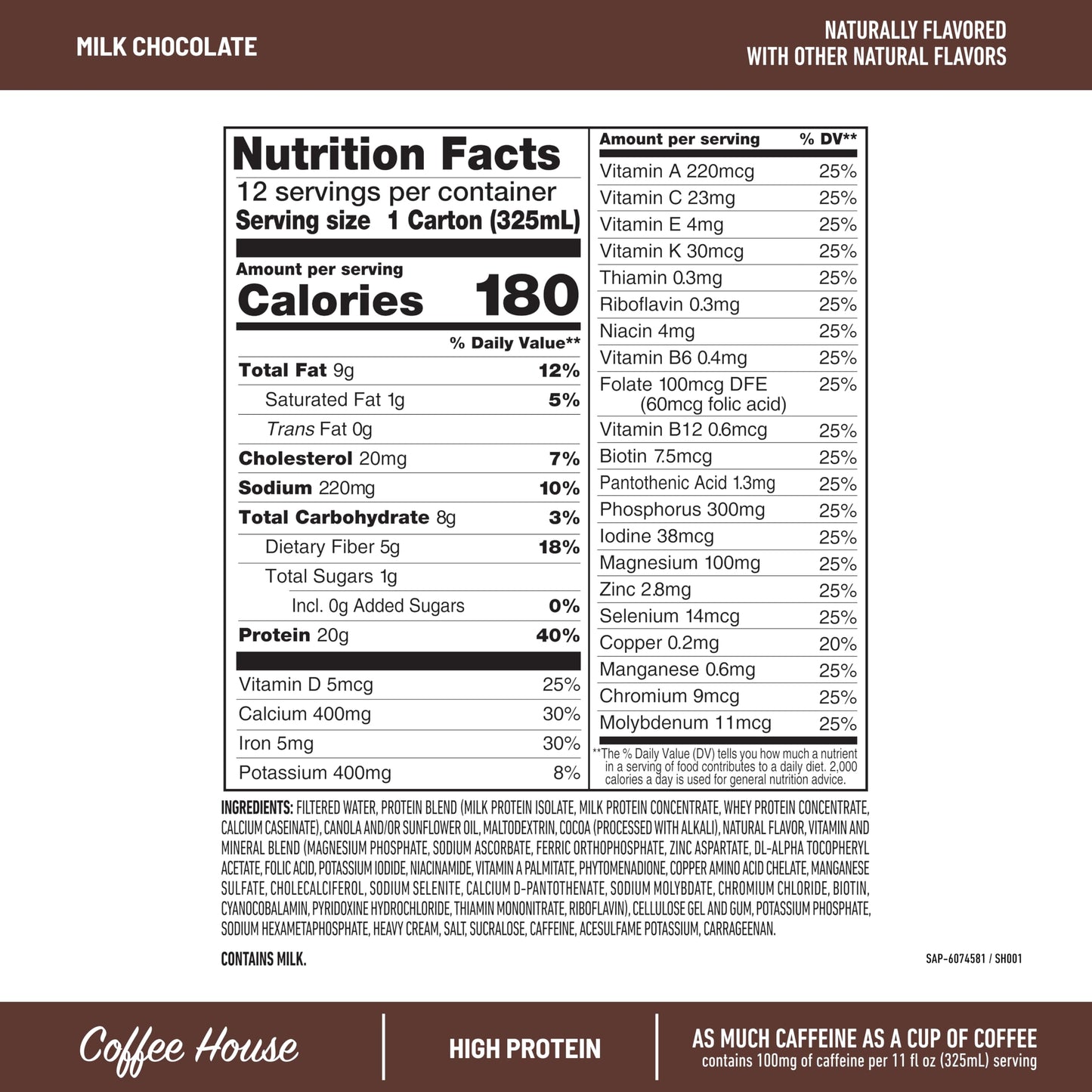 SlimFast Protein Shake with Caffeine, Caramel Macchiato- 20g Protein, Meal Replacement Shakes, High Protein with Low Carb and Low Sugar, 24 Vitamins and Minerals, 12 Count (Pack of 1)