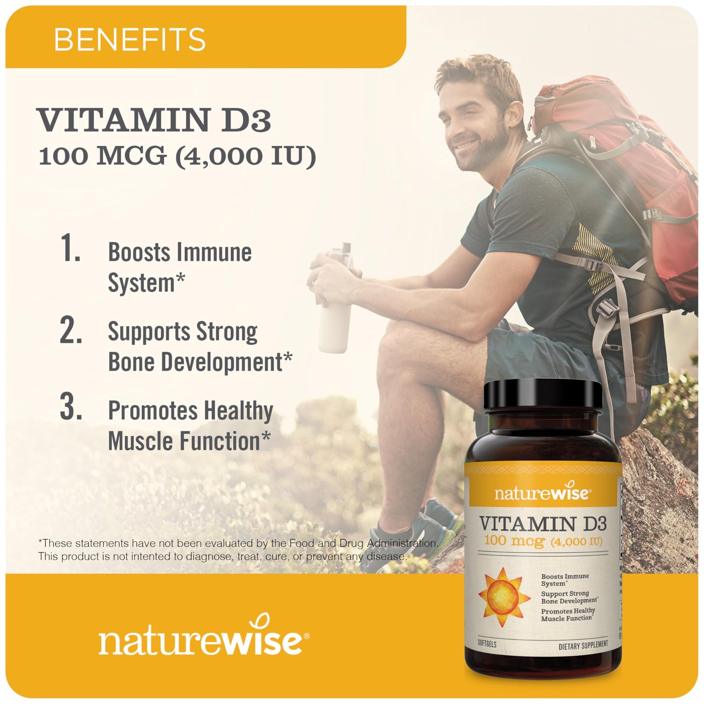 NatureWise Vitamin D3 5000iu (125 mcg) 1 Year Supply for Immune Support, Healthy Muscle Function, and Bone Health - Non-GMO, Gluten Free in Organic Extra Virgin Olive Oil, (Mini Softgel), 360 Count