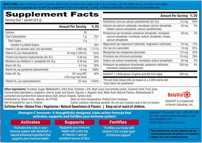 Emergen-C Immune+ Triple Action Immune Support Powder, BetaVia (R), 1000mg Vitamin C, B Vitamins, Vitamin D and Antioxidants, Raspberry – 30 Count Nirvana Guru