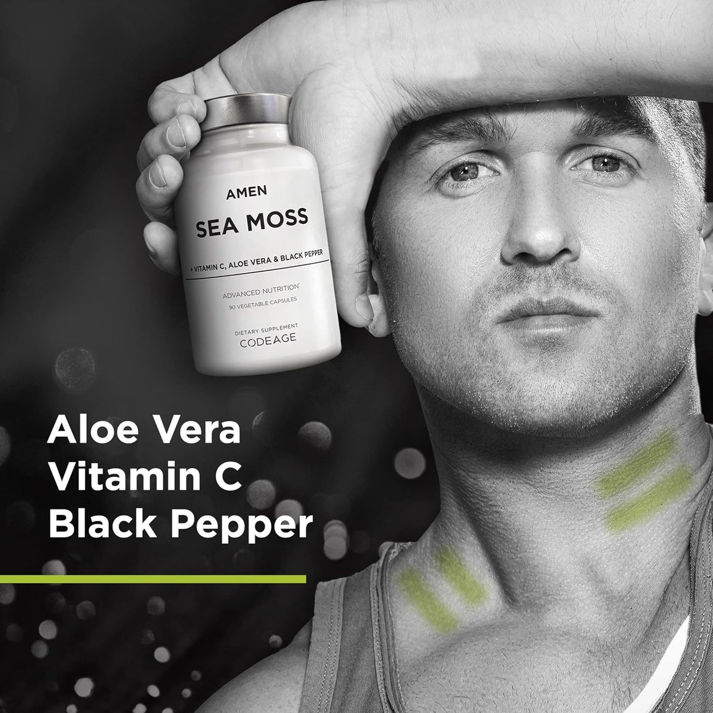 Amen Sea Moss Supplement - 1000mg Organic Irish Sea Moss, Bladderwrack, Burdock - Vitamin C, Aloe Vera, Black Pepper - Seaweed Superfood, Vitamins, Minerals, and Antioxidants - Non-GMO - 90 Capsules Nirvana Guru