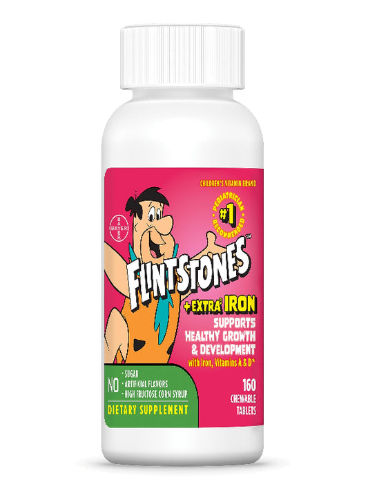 Flintstones Vitamins Chewable Kids Multivitamin with + Extra Iron for Toddler & Kid with Vitamin C, D, Vitamin B12, 160 Count (Packaging Will Vary) Nirvana Guru