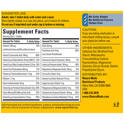 Nature Made Multivitamin For Him with No Iron, Mens Multivitamins for Daily Nutritional Support, Multivitamin for Men, 90 Tablets, 90 Day Supply - Nirvana Guru