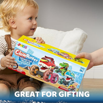 JOYIN 3 Pack Monster Truck Toy - Motion Activated Light-Up Cars for Toddlers - Monster Treads Lightning Wheels - Baby Toy Trucks - Press & Go Cars for Kids Boys Birthday Gifts for Christmas nirvanaguru