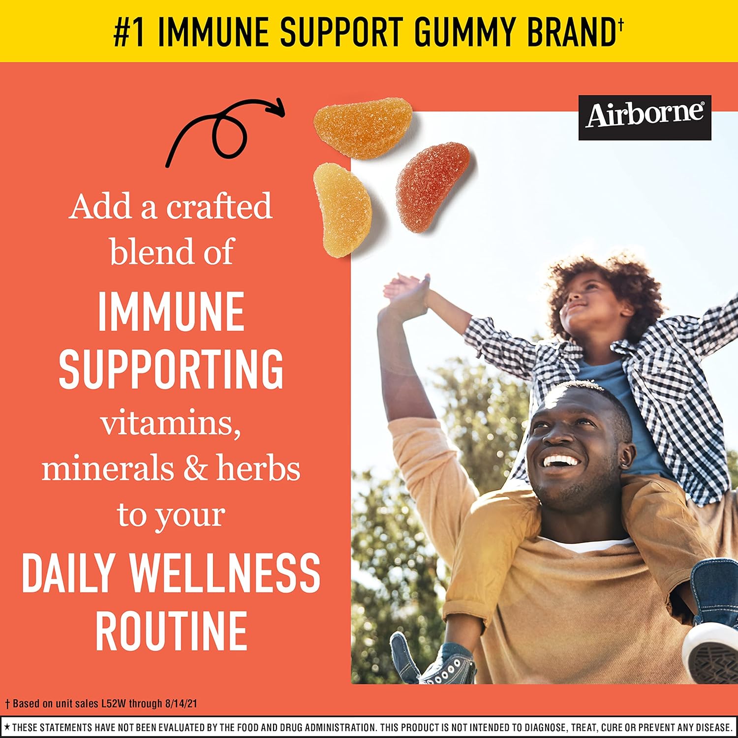 Airborne Vitamin C 750mg (per Serving) Zesty Orange Flavored Gummies (42 Count in a Bottle), Gluten-Free Immune Support Supplement with Vitamins A C E, Selenium, Echinacea, Ginger, Antioxidant Nirvana Guru