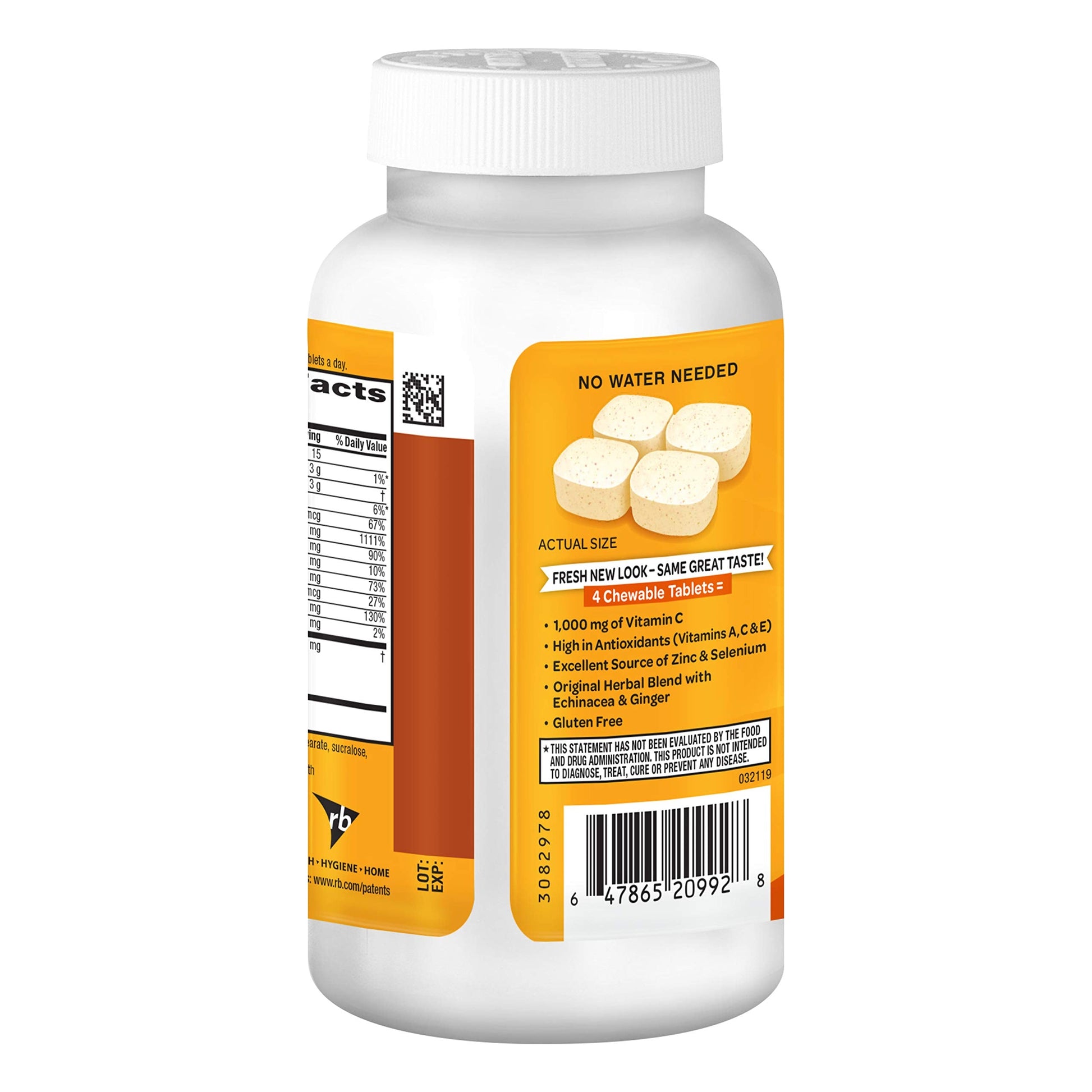 Airborne Vitamin C 1000mg (per Serving) - Citrus Chewable Tablets (116 Count in a Bottle), Gluten-Free Immune Support Supplement, with Vitamins A C E, Zinc, Selenium, Echinacea, Ginger, Antioxidants Nirvana Guru