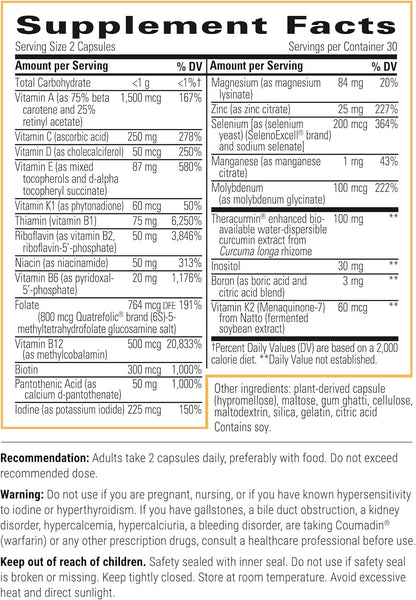 Integrative Therapeutics Clinical Nutrients HP - Multivitamin with Vitamin C, Zinc, Biotin, Vitamin B12 - Antioxidant Supplement for Men and Women - Gluten Free - Dairy Free - 60 Capsules - Nirvana Guru