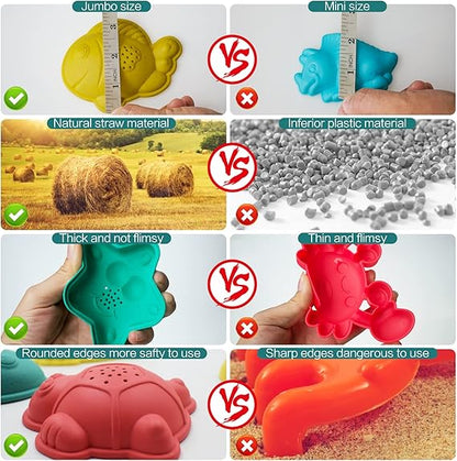 Beach Toys for Kids - Sand Toys Set Includes Collapsible Sand Bucket Shovel and Sand Rake Toy for Beach 12 PCS, Sandbox Toys Sandcastle Building Kit (A) nirvanaguru