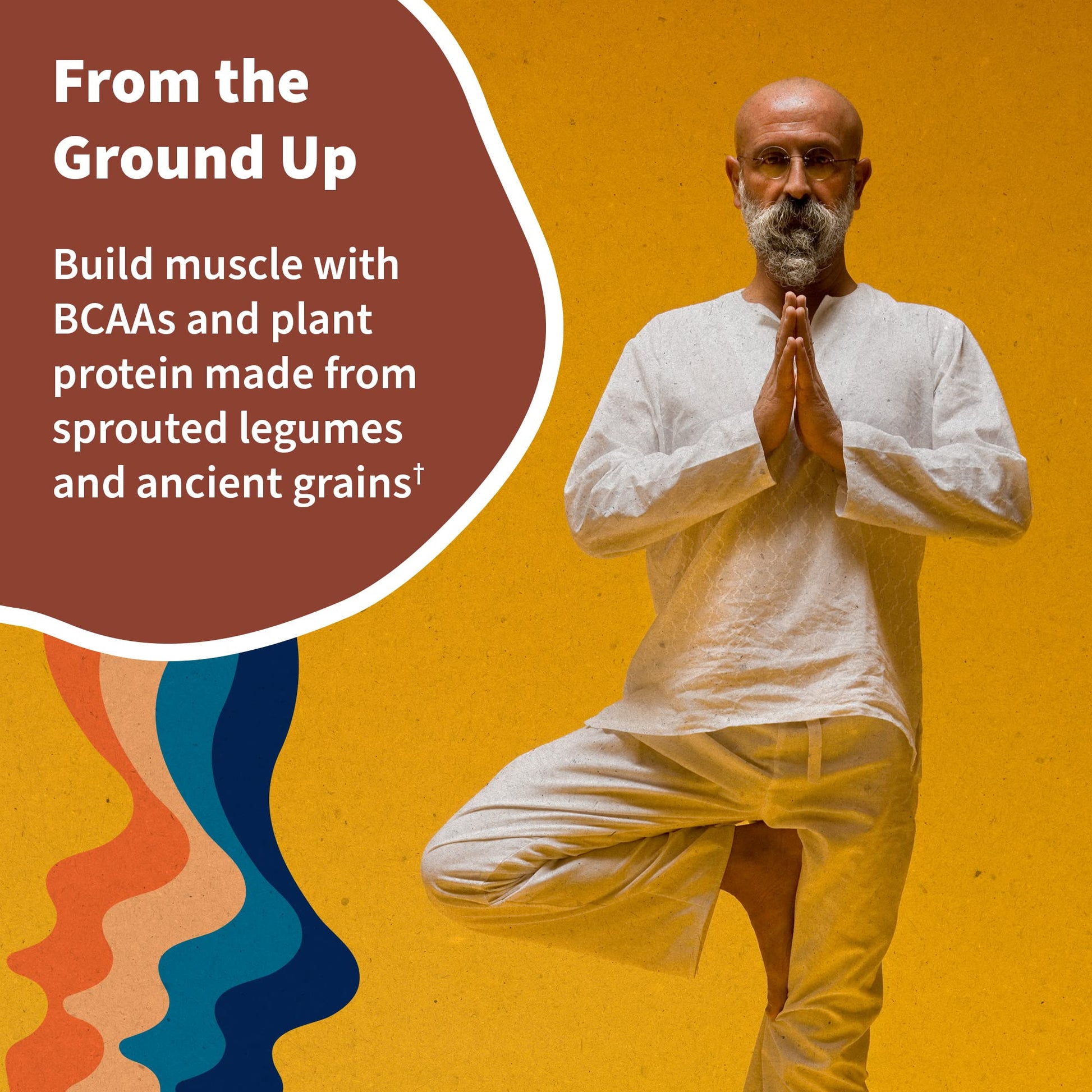 Organic Vegan Unflavored Protein Powder, Garden of Life 22g Plant Based Protein & BCAAs, Organic Protein Powder with Probiotics & Enzymes, Non-GMO, Gluten-Free Lactose Free 1.2 LB - Nirvana Guru