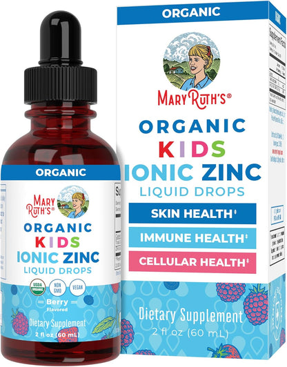 MaryRuth Organics Zinc Supplement for Immune Support, Immune Support Supplement for Kids, Ages 4-13, Zinc Sulfate, Vegan, USDA Organic, Glycerin Based, 2 Fl Oz - Nirvana Guru