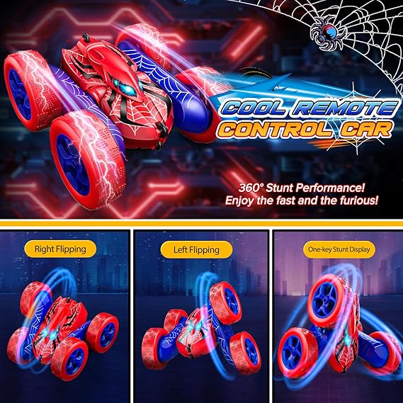 Remote Control Car,RC Cars for 4 5 6 7 8 9 10 11 12 Year Old Boy Double Sided 360°Flip 4WD Rechargeable Drift RC Race Car Boys Toys Birthday Gifts Christmas Basket Stuffers for Kids Age 4-12 nirvanaguru