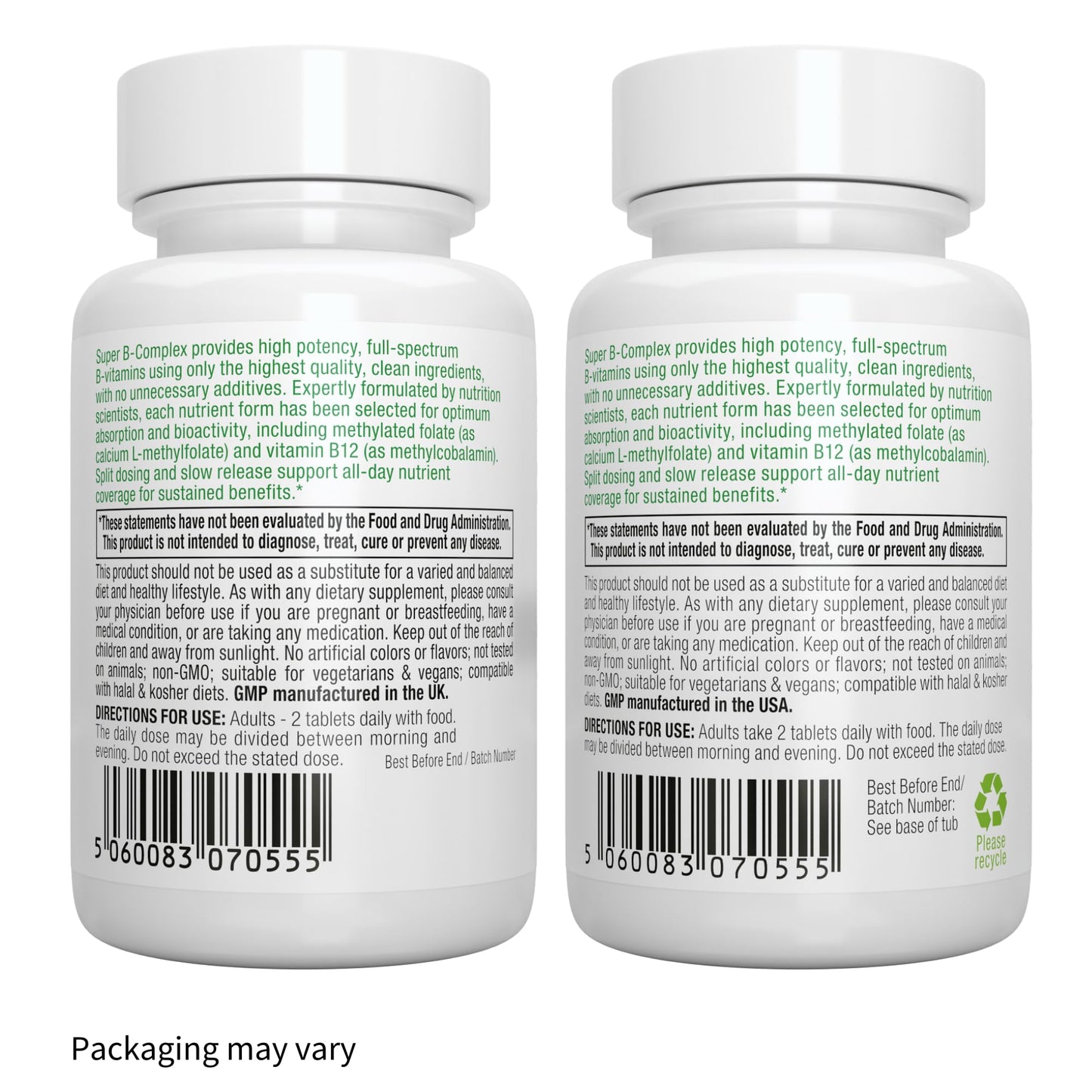 Igennus Super B-Complex Methylated B-Vitamins, Sustained Release, Clean Label, High Strength, with Methylfolate & B12 Methylcobalamin, Vegan, Lab Verified, 60 Small Tablets Nirvana Guru