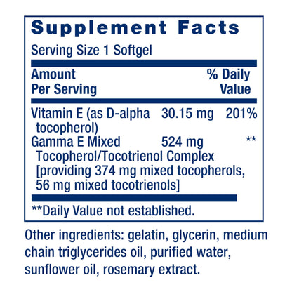 Life Extension Gamma E Mixed Tocopherols & Tocotrienols – Complete Vitamin E Spectrum, Antioxidant Protection – Non-GMO, Gluten-Free – 60 Softgels Nirvana Guru