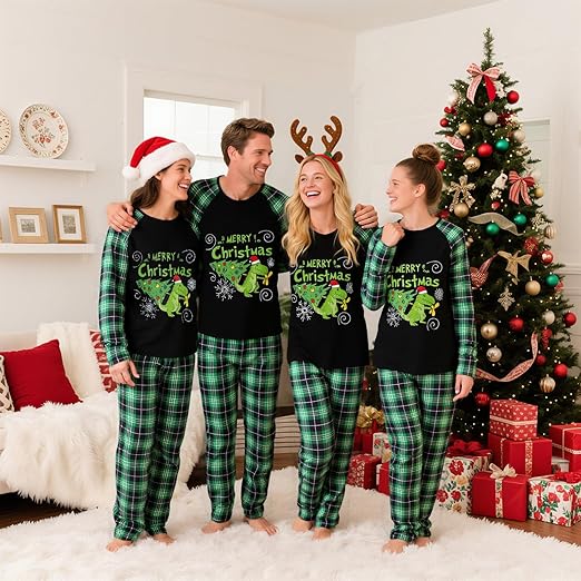 Matching Christmas Pajamas for Family Cute Printed Xmas Pajamas Set Holiday Family Sleepwear Sets for Womens Couples nirvanaguru