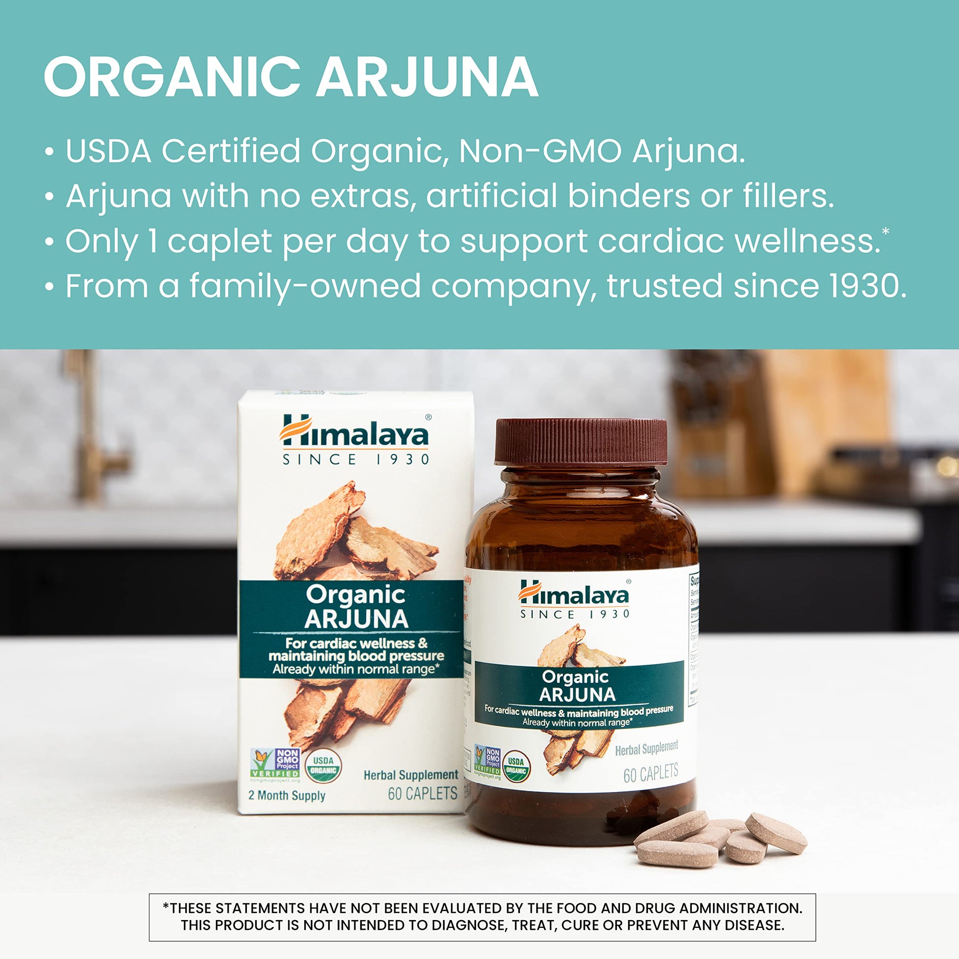 Himalaya Organic Arjuna, Blood Pressure Supplement for Cardiovascular Wellness and Heart Health, 700mg, 60 Count (Pack of 2) - Nirvana Guru