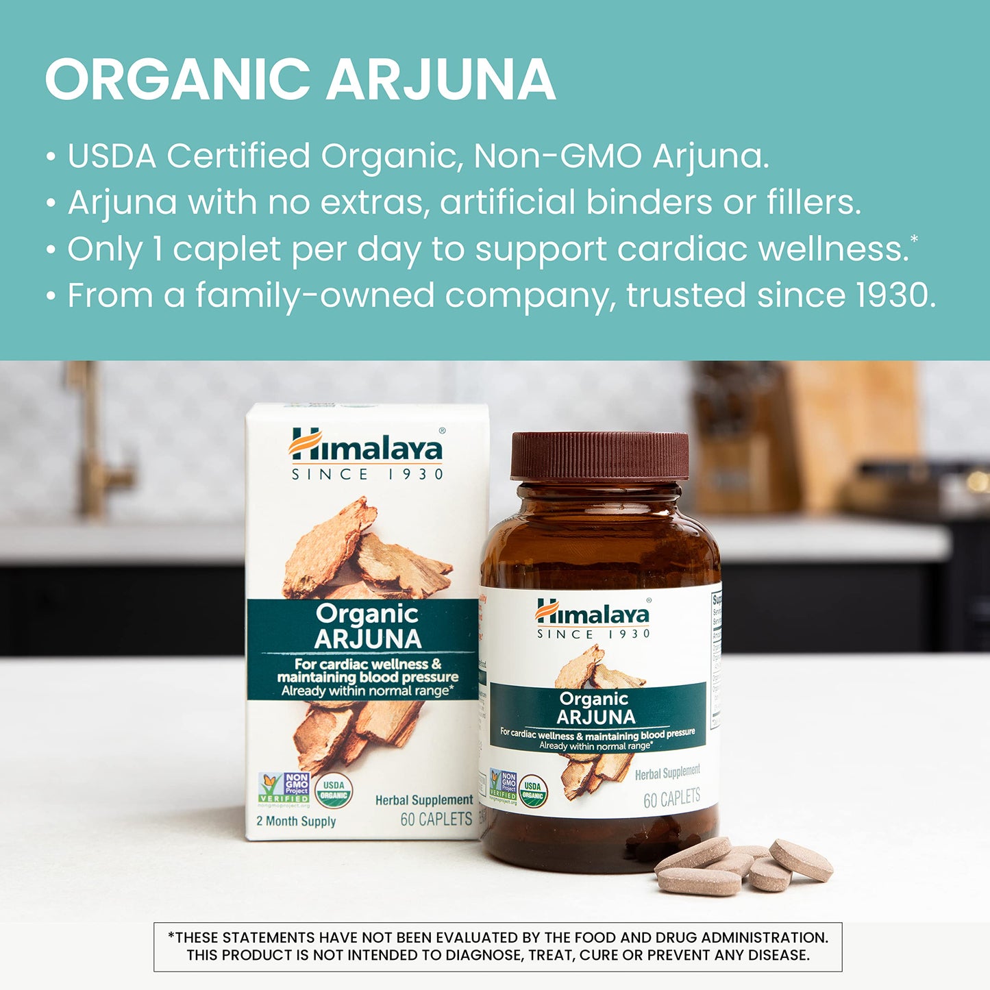 Himalaya Organic Arjuna, Blood Pressure Supplement for Cardiovascular Wellness and Heart Health, 700mg, 60 Count (Pack of 2) - Nirvana Guru