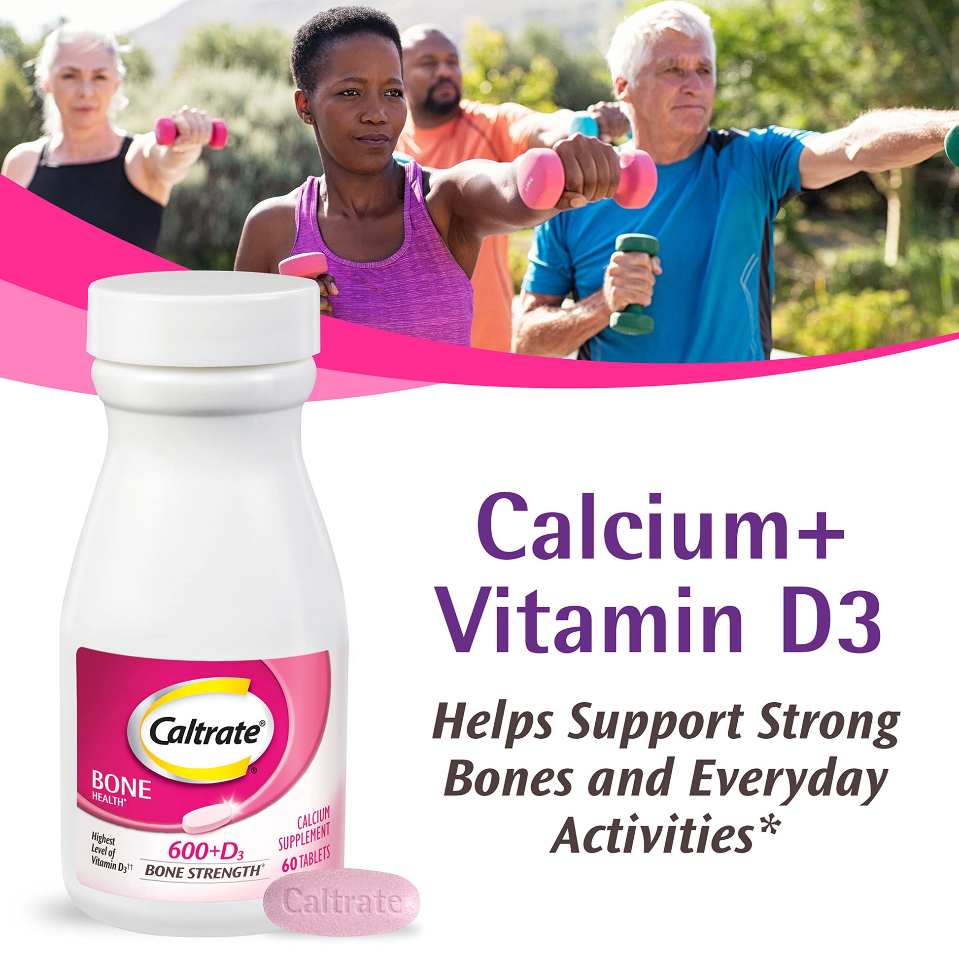 Caltrate 600 Plus D3 Calcium and Vitamin D Supplement Tablets, Bone Health Supplements for Adults - 200 Count Nirvana Guru